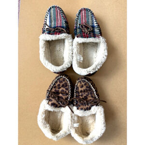 Lot of 2 J Crew Moccasin Slippers Size 9